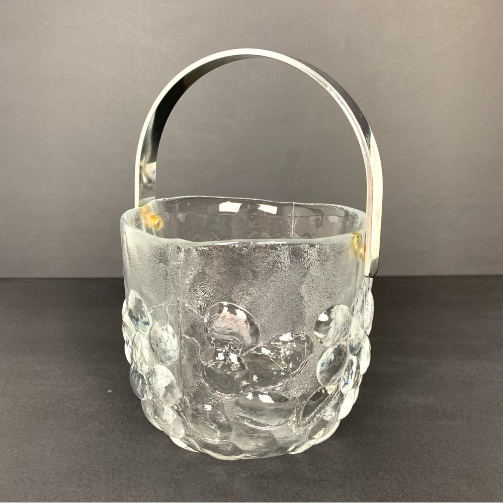 Kosta Boda Glass Ice Bucket Grape Kosgrap Design Ann Warff Sweden MCM Vtg